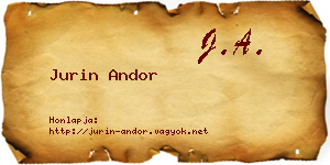Jurin Andor névjegykártya